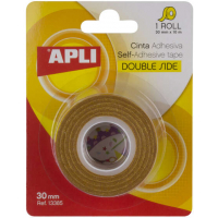 Cinta Adhesiva Doble Cara 30mm x 10m - Transparente. Apli 13385
