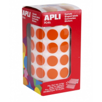 Apli Rollo de Gomets Redondos 15mm diametro. Naranjas