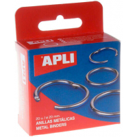Anillas Metalicas articuladas de 20mm. Caja de 20uds