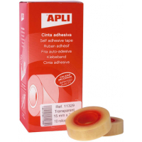 PACK 10 Cinta Adhesiva Transparente 15mm x 33m - Apli 11329