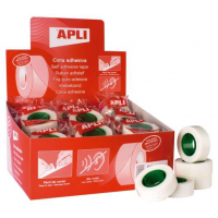 PACK 35 Cinta Adhesiva Invisible BAJO RUIDO 19mm x 33 metros. Apli 12533