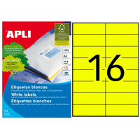 Apli Etiquetas Amarillas Permanentes 105.0 x 37.0mm 100 Hojas