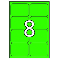 Apli Etiquetas Verde Fluorescente Permanentes 99.1 x 67.7mm 100 Hojas