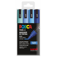 PACK 4 Rotuladores Posca PC-5M COLORES AZULES Punta de Bala 1.8-2.5mm