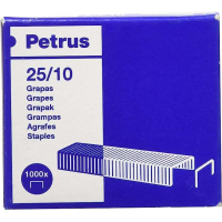 Petrus Caja de 1000 Grapas 25/10 Galvanizadas Hasta 60 Hojas