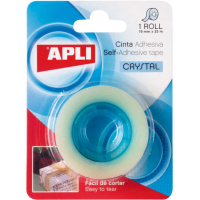 Cinta Adhesiva Crystal - 19mm x 33m - Transparente. Apli 11167