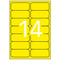 Apli Etiquetas Amarillo Fluorescente Permanentes 99.1 x 38.1mm 20 Hojas