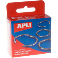 Anillas Metalicas articuladas de 25mm. Caja de 20uds