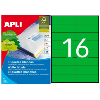 Apli Etiquetas Verdes Permanentes 105.0 x 37.0mm 100 Hojas