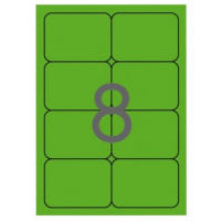 Apli Etiquetas Verde Fluorescente Permanentes 99.1 x 67.7mm 20 Hojas