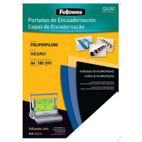 Fellowes Caja 100 Portadas de encuadernacion A4 RIGIDAS Plastico de 500 Micras NEGRAS