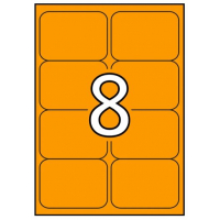 Apli Etiquetas Naranja Fluorescente Permanentes 99.1 x 67.7mm 20 Hojas