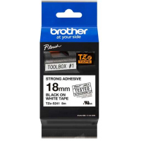 Brother TZeS241 Cinta Laminada Super Adhesiva Original de Etiquetas Texto negro sobre fondo blanco Ancho 18mm x 8 metros