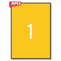Etiquetas Naranja fluorescentes Apli 2879. Caja 20 Hojas con 1 Etiqueta por hoja de 297x210 mm. 20 Etiquetas total.