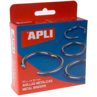 Anillas Metalicas articuladas de 32mm. Caja de 20uds