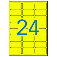 Apli Etiquetas Amarillo Fluorescente Permanentes 64.0 x 33.9mm 20 Hojas