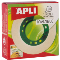 Cinta adhesiva Invisible 33x19mm (No deja marcas al fotocopiar). Apli 11036