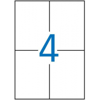 Apli Pack de 400 Etiquetas Removibles 105x148mm 100 Hojas x 4 Etiquetas Cantos Rectos Permite Retirar sin Dejar Rastro Color Blanco