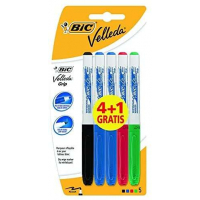 Bic Velleda Grip 4+1 Pack de 5 Rotuladores para Pizarra - Zona con Grip - Punta media con trazo de 1.2mm - Colores Surtidos