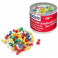Caja de 100 Agujas de Señalizacion de colores Economicas.  Chinchetas Señalizadoras