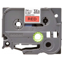 Brother TZe451 Cinta Laminada Original de Etiquetas Texto negro sobre fondo rojo Ancho 24mm x 8 metros
