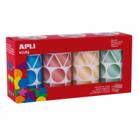 Apli Pack de 4 Rollos de Gomets Metalizados Geometricos Surtidos