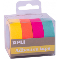 Pack 4 Cintas Adhesivas de Papel Washi - Tonos Fluor. Apli 18817