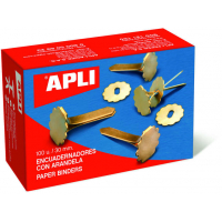 Encuadernadores Latón 18mm. Caja 100 ud sin arandela