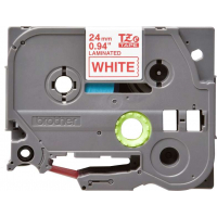 Brother TZe252 Cinta Laminada Original de Etiquetas Texto rojo sobre fondo blanco Ancho 24mm x 8 metros
