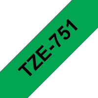 Brother TZe751 Cinta rotuladora Compatible de Etiquetas Texto negro sobre fondo verde Ancho 24mm x 8 metros