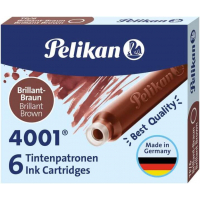 Pelikan Caja de 6 Cartuchos 4001 TP/6 Tinta de Alta Calidad. Marron