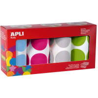 Apli Pack de 4 Rollos de Gomets Redondos 45mm diametro 