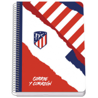 Cuaderno A5 Atletico de Madrid Coraje y Corazon Tapa Rigida A5 de 80 Hojas 90gr Hojas Cuadricula 4mm. DOHE