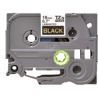 Brother TZe344 Cinta Laminada Original de Etiquetas Texto dorado sobre fondo negro Ancho 18mm x 8 metros