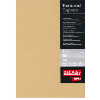 50 Hojas de Papel Verjurado Kraft A4 - 165gr - Apto impresora y escritura - Kraft. APLI