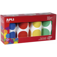Apli Gomets Redondos 45mm diametro PACK 4 Rollos Surtidos