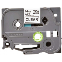 Brother TZe151 Cinta Laminada Original de Etiquetas Texto negro sobre fondo transparente Ancho 24mm x 8 metros