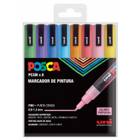 PACK de 4 rotuladores Posca PC-3M Colores PURPURINA, punta Fina 1,5mm Multisuperficie (cristal, madera, tela, plastico)