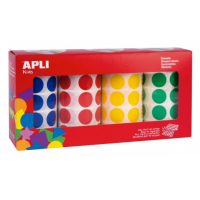 Apli Pack de 4 Rollos de Gomets Redondos