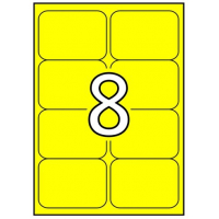Apli Etiquetas Amarillo Fluorescente Permanentes 99.1 x 67.7mm 100 Hojas