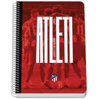 Cuaderno A5 Atletico de Madrid Atleti Tapa Rigida, 80 Hojas 90gr Hojas, Cuadricula 4mm. DOHE