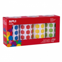 Apli Pack de 4 Rollos de Gomets Hexagonales