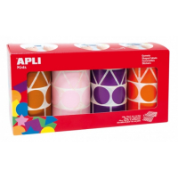 Apli Pack de 4 Rollos de Gomets Formas Variadas