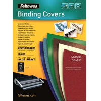 Fellowes PACK 25 Portadas de Carton Simil Piel Delta Cuero A4 250 gr Negro