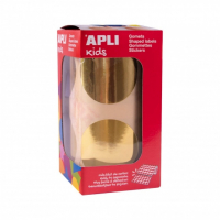 Apli Rollo de Gomets Redondos diametro 45mm Oro Metalizado