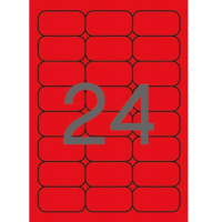 Apli Etiquetas Rojo Fluorescente Permanentes 64.0 x 33.9mm 100 Hojas