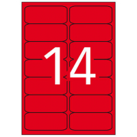 Apli Etiquetas Rojo Fluorescente Permanentes 99.1 x 38.1mm 20 Hojas