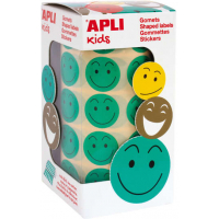 Apli Gomets Cara Feliz Verdes 20mm diametro 