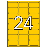 Apli Etiquetas Naranja Fluorescente Permanentes 64.0 x 33.9mm 20 Hojas