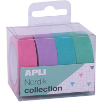 Pack 4 Cintas Adhesivas de Papel Washi - Tonos Nordik. Apli 18816